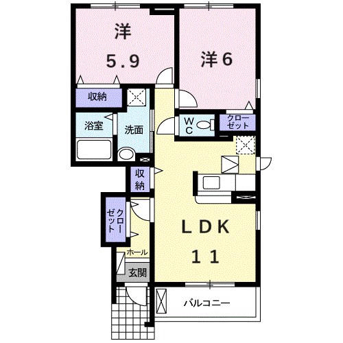 ハウゼ・グランツB 間取り図