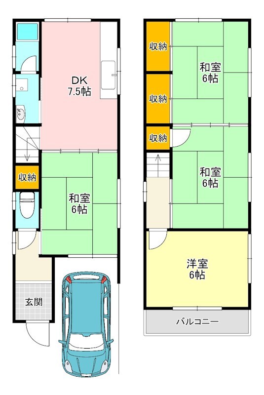 東板持町貸家  間取り図