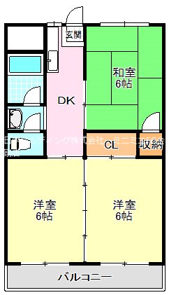 北野田マンション巽　Ｂ棟 間取り図