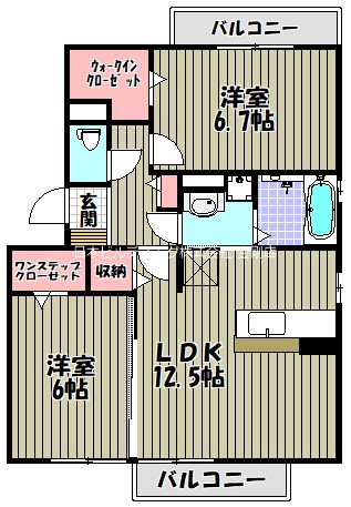 テ　キューロ　ウノ 間取り図