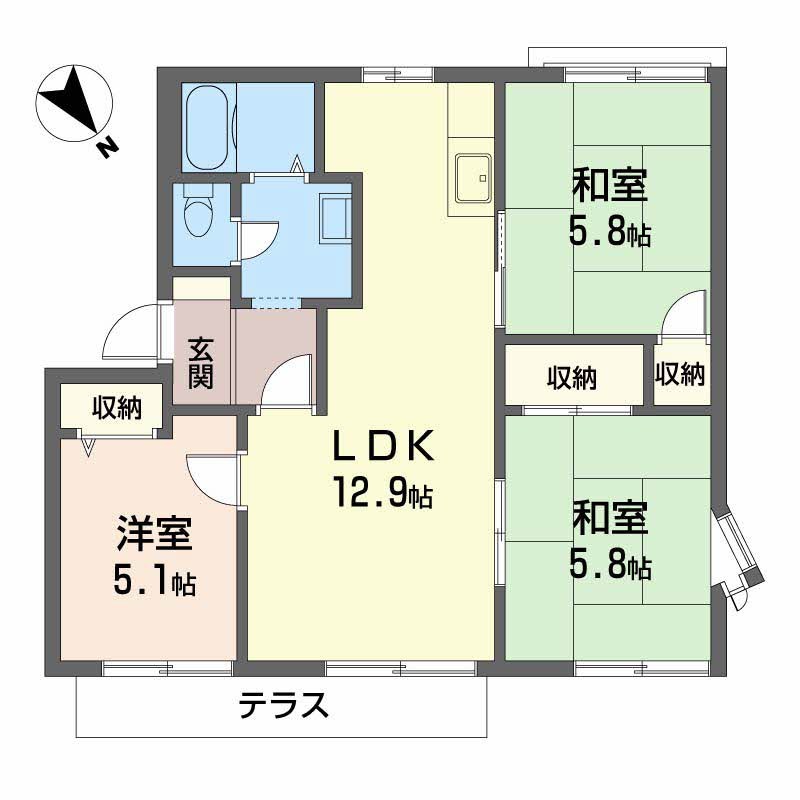 フレグランス錦　B棟 間取り図