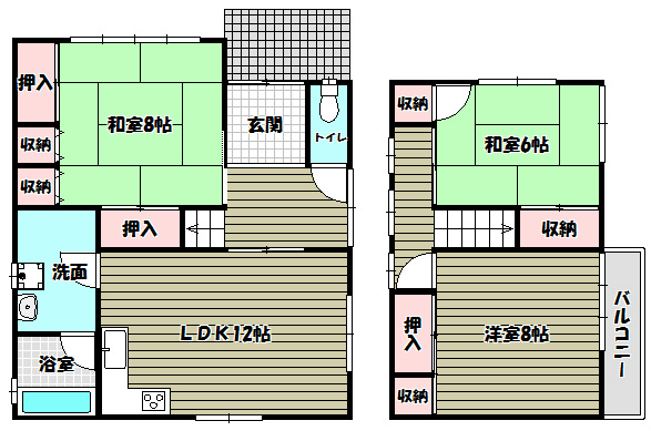 大阪狭山市戸建（ハピネス戸建） 間取り図