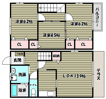 コンフォート箕形 間取り図