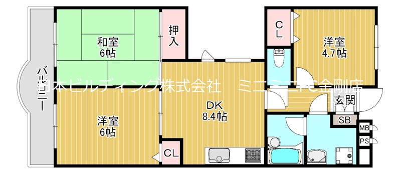 シャルマンフジ富田林 間取り図