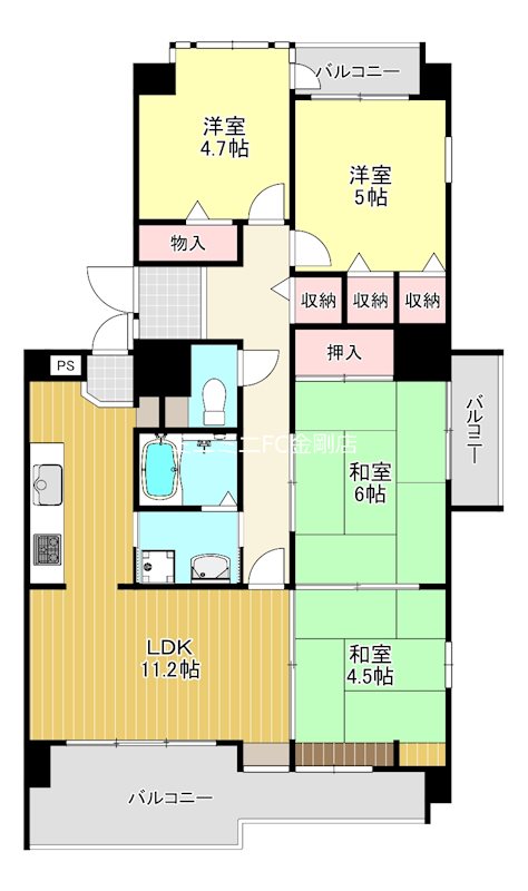 アメニティ長野6号棟 間取り図