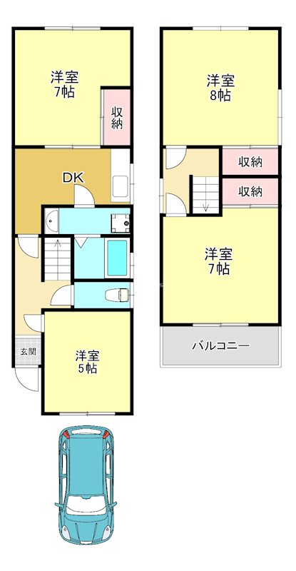 山中田貸家 間取り図