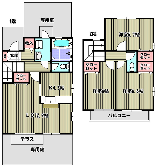 リビングタウン狭山池Ｈ棟 間取り図