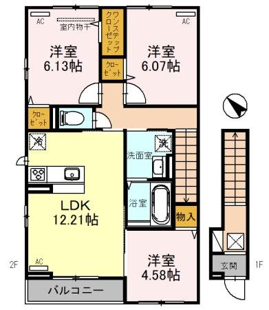 Newdorf弐番館 間取り図