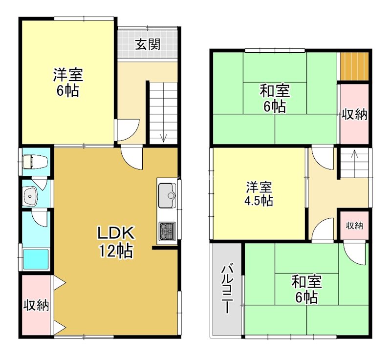 堺市東区高松戸建 間取り図