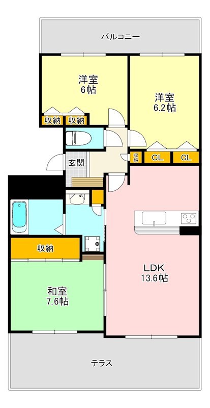 エバーランドシティ新・泉北四番館 間取り図