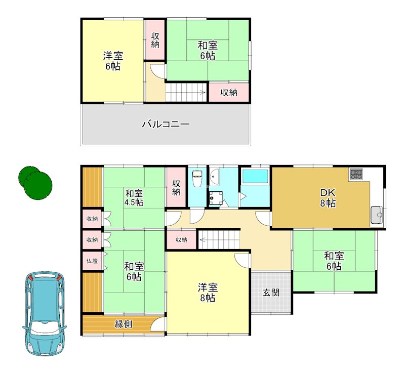 河内⻑野市北⻘葉台戸建 間取り図