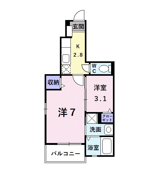 プチフローラ北野田Ⅲ 間取り図