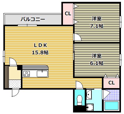 シャイロ205北野田 間取り図