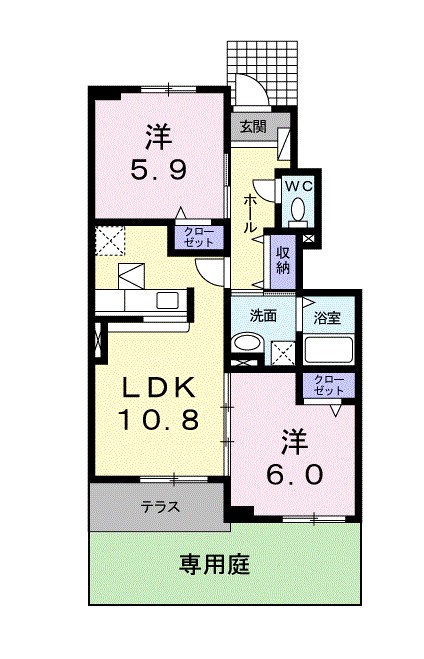 レジデンスイナリA 間取り図
