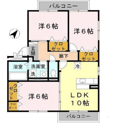 クレール　E棟  間取り図