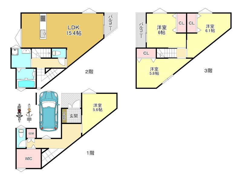 深阪6丁戸建 間取り図