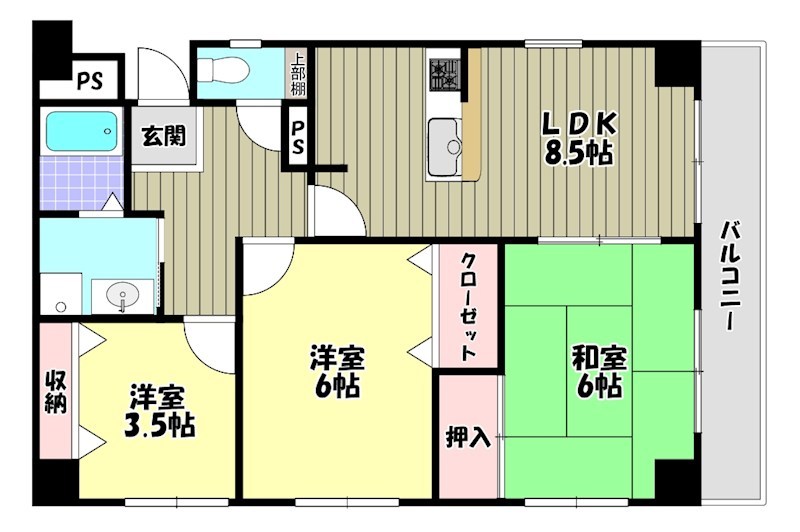 ルヴニール北野田 間取り図