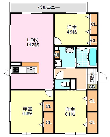 Agerate　Ｂ棟 間取り図