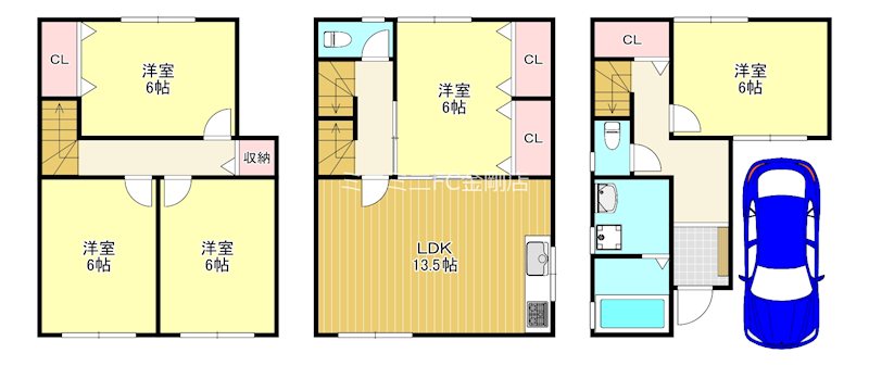 中野町戸建 間取り図