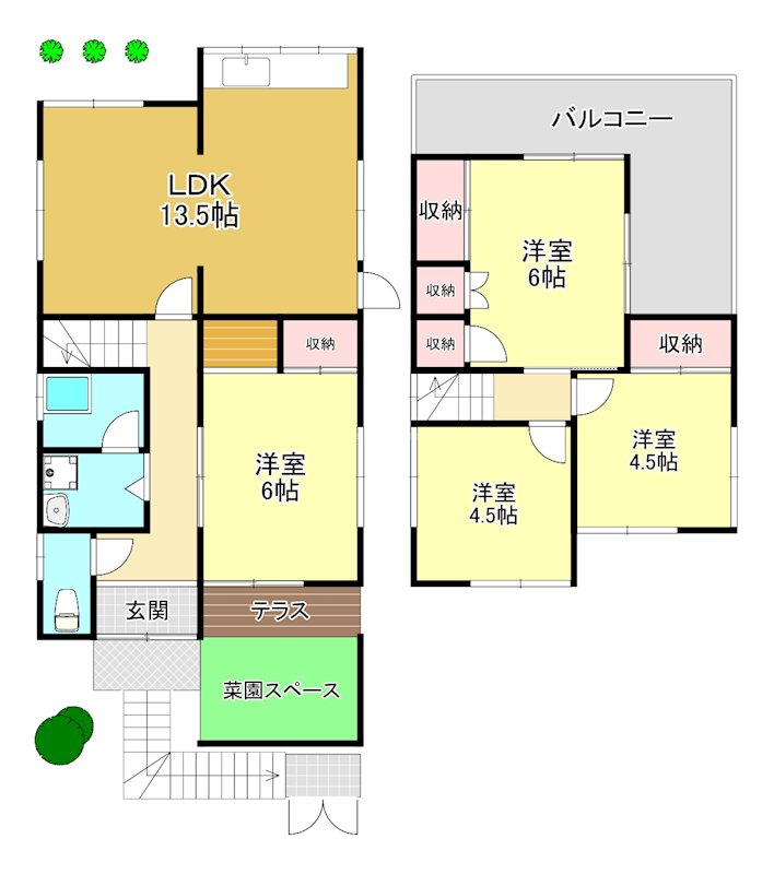 伏山3丁目貸家 間取り図