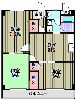 グリーンパークサコンⅢ 間取り図