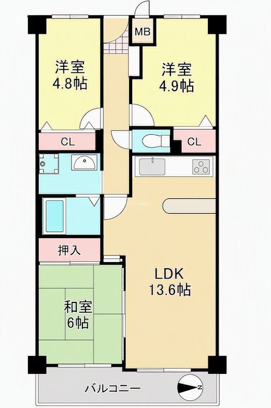 クローバーハイツ南花台 間取り図