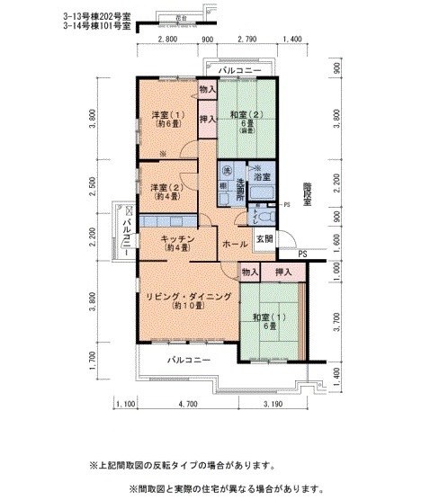 UR泉北城山台二丁団地12号棟 間取り図