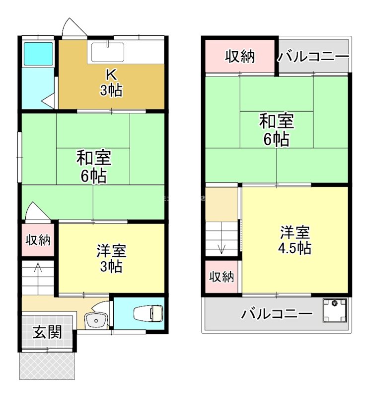 美原区北余部貸家 間取り図