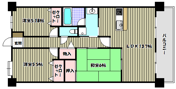 美加の台詩季ヶ丘マンション 間取り図