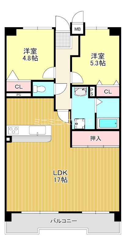 グリーンコーポ富田林 間取り