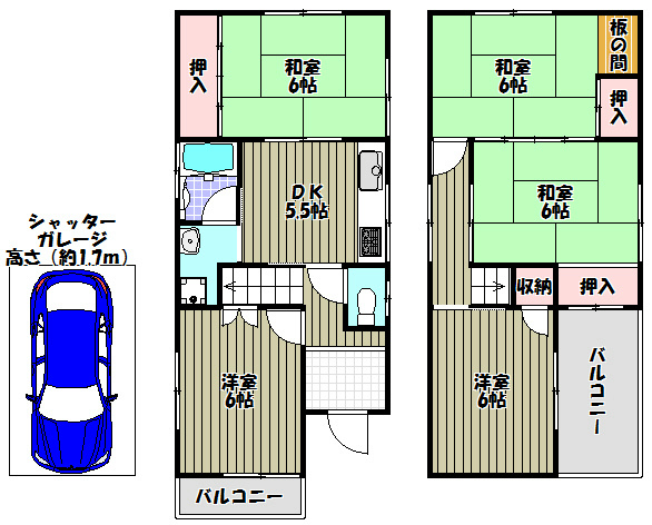 堺市中区深阪２丁戸建賃貸 間取り図