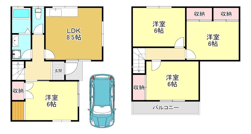 和泉市伏屋町貸家 間取り