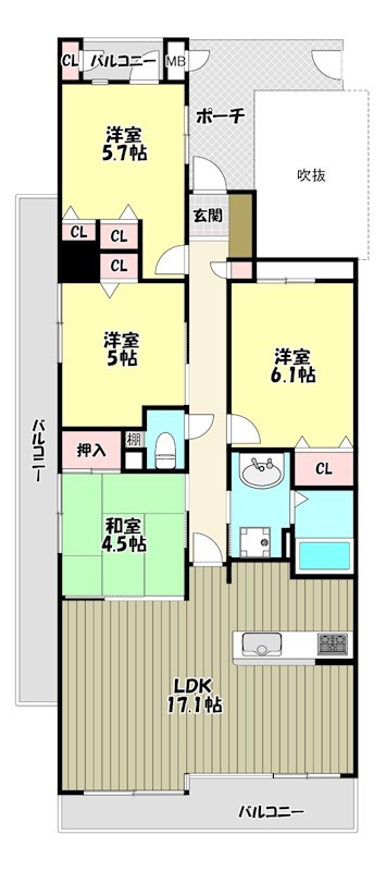 エバーランドシティ新・泉北弐番館 間取り図