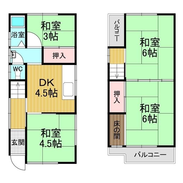 東区北野田貸家 間取り