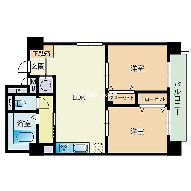 間取り ライオンズマンション天神 間取り図