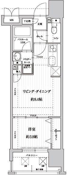 アクタス博多アネックス 間取り