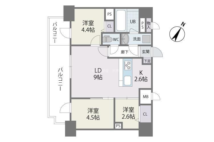MODERN PALAZZO天神南Ⅱ 間取り