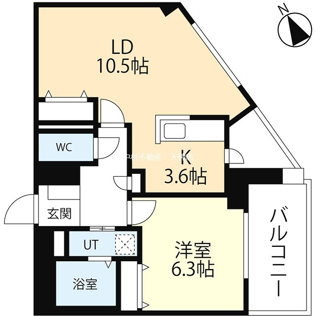 ラクレイス西新レジデンシャルタワー 間取り