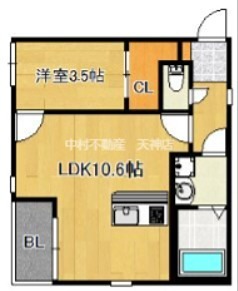 Crecia南福岡Ⅱ（クレシア南福岡2） 間取り