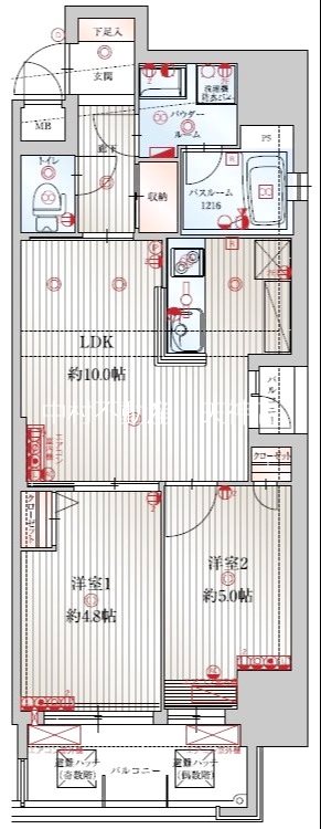 アクタス博多駅東Ⅱスクエア 間取り