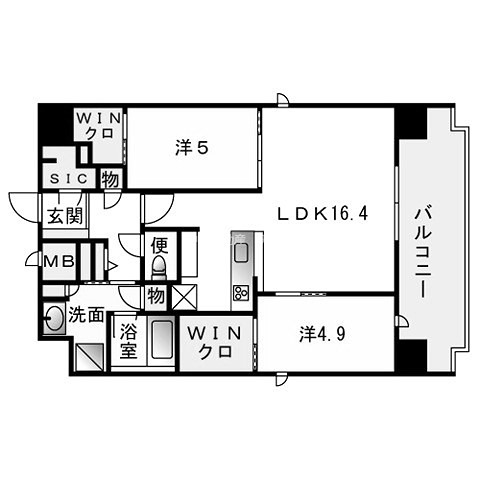 アトリオフラッツ大博町 間取り