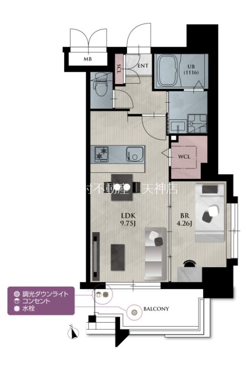 エスペランサ天神EAST 間取り