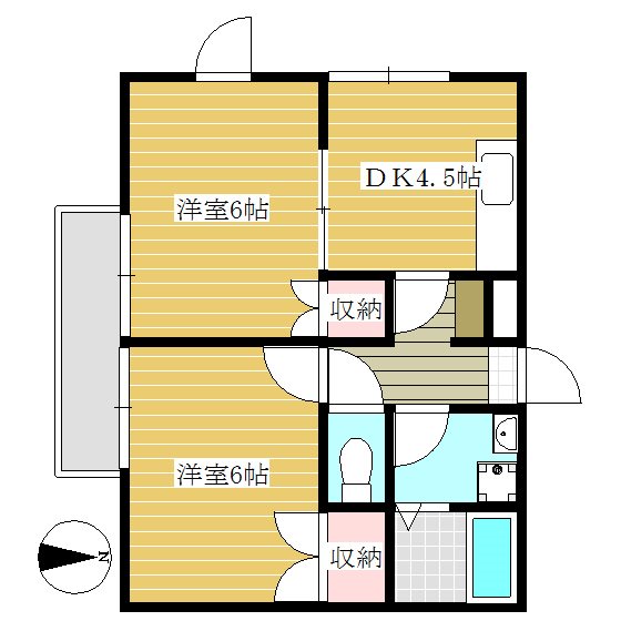 フローリア谷塚 204号室 間取り