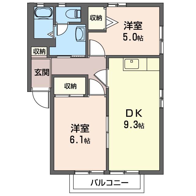 エステートコーワＢ 201号室 間取り