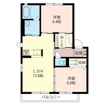 プラースドゥプラージュⅢ 202号室 間取り