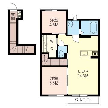 グリュックＢ 202号室 間取り
