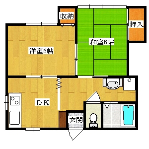 サンハイツ北條Ⅱ 201号室 間取り