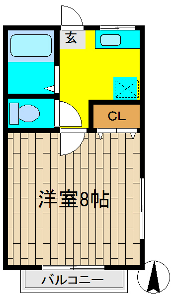ほんだハイツクレストエムB 間取り