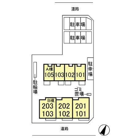 モダンコートB 駐車場