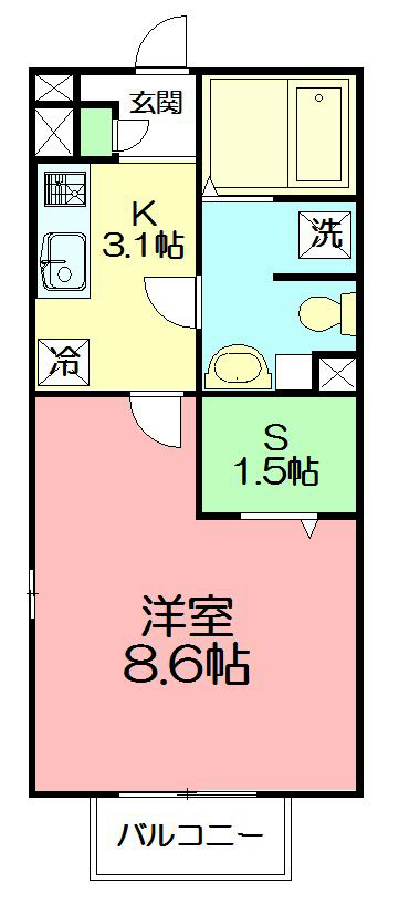 アミカ湘南A 202号室 間取り